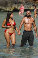 Pregnant MALIN ANDERSSON in Bikini and Tom Kemp on the Beach in Spain 07/23/2018