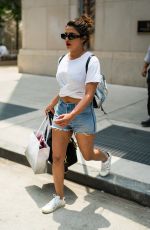PRIYANKA CHOPRA in Denim Shorts Out in New York 07/04/2018