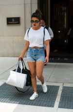 PRIYANKA CHOPRA in Denim Shorts Out in New York 07/04/2018