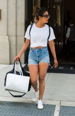 PRIYANKA CHOPRA in Denim Shorts Out in New York 07/04/2018