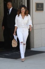 PRIYANKA CHOPRA in Ripped White Jeans in New York 07/05/2018