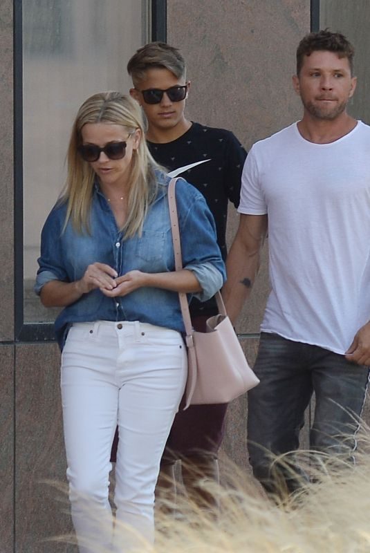 REESE WITHERSPOON and Ryan Philippe with Their Son Out in Los Angeles 07/19/2018