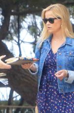 REESE WITHERSPOON in Denim Jacket Out in Santa Monica 07/26/2018