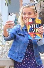 REESE WITHERSPOON in Denim Jacket Out in Santa Monica 07/26/2018