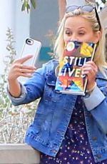 REESE WITHERSPOON in Denim Jacket Out in Santa Monica 07/26/2018