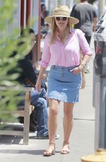 REESE WITHERSPOON in Denim Skirt Out in Brentwood 07/19/2018