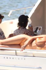 RITA ORA in a Gold Bikini at a Yacht in Barcelona 07/19/2018