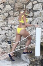 RITA ORA in Yellow Bikini in French Riviera 07/03/2018