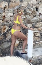 RITA ORA in Yellow Bikini in French Riviera 07/03/2018