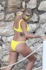RITA ORA in Yellow Bikini in French Riviera 07/03/2018