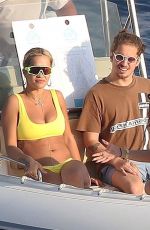 RITA ORA in Yellow Bikini in French Riviera 07/03/2018