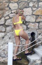RITA ORA in Yellow Bikini in French Riviera 07/03/2018