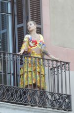 RITA ORA on the Balcony of Her Hotel in Barcelona 07/20/2018