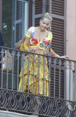 RITA ORA on the Balcony of Her Hotel in Barcelona 07/20/2018