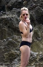 ROBIN WRIGHT in Bikini and Clement Giraudet at a Beach in Capri 07/22/2018
