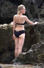 ROBIN WRIGHT in Bikini and Clement Giraudet at a Beach in Capri 07/22/2018