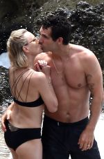 ROBIN WRIGHT in Bikini and Clement Giraudet at a Beach in Capri 07/22/2018