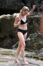 ROBIN WRIGHT in Bikini and Clement Giraudet at a Beach in Capri 07/22/2018