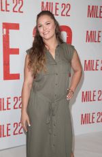 RONDA ROUSEY at Mile 22 Photocall in Los Angeles 07/28/2018