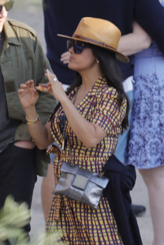 SALMA HAYEK Out and About in Barcelona 06/29/2018