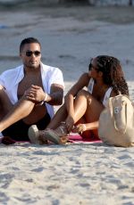 SARAH JANE CRAWFORD in Bikini and Joe Joyce on the Beach in Ibiza 07/01/2018