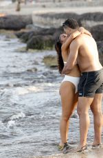 SARAH JANE CRAWFORD in Bikini and Joe Joyce on the Beach in Ibiza 07/01/2018