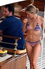 SIENNA MILLER in Bikini at a Boat in Portofino 07/22/2018