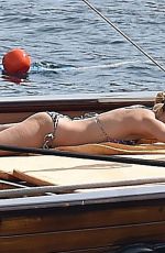 SIENNA MILLER in Bikini at a Boat in Portofino 07/22/2018