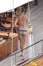 SIENNA MILLER in Bikini at a Boat in Portofino 07/22/2018