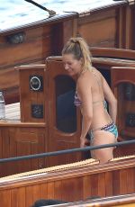SIENNA MILLER in Bikini at a Boat in Portofino 07/22/2018