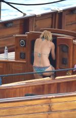 SIENNA MILLER in Bikini at a Boat in Portofino 07/22/2018
