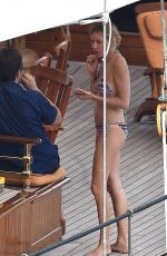 SIENNA MILLER in Bikini at a Boat in Portofino 07/22/2018