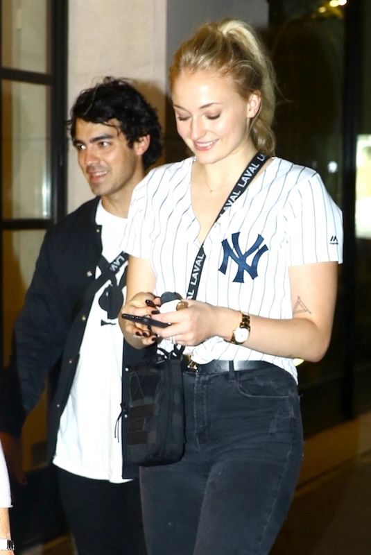 SOPHIE TURNER and Joe Jonas at a Eestaurant in Little Italy in New York 07/26/2018