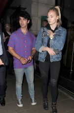 SOPHIE TURNER and Joe Jonas at Novikov Restaurant in London 07/17/2018