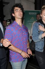 SOPHIE TURNER and Joe Jonas at Novikov Restaurant in London 07/17/2018