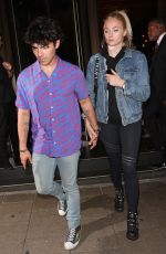 SOPHIE TURNER and Joe Jonas at Novikov Restaurant in London 07/17/2018