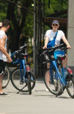 SOPHIE TURNER at a Ride on Citibikes to Celebrate 4th of July in New York 07/04/2018