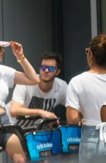 SOPHIE TURNER, PRIYANA CHOPRA with Jonas Brothers Riding CitiBikes Out in New York 07/05/2018