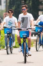 SOPHIE TURNER, PRIYANA CHOPRA with Jonas Brothers Riding CitiBikes Out in New York 07/05/2018