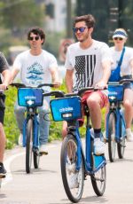SOPHIE TURNER, PRIYANA CHOPRA with Jonas Brothers Riding CitiBikes Out in New York 07/05/2018