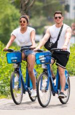 SOPHIE TURNER, PRIYANA CHOPRA with Jonas Brothers Riding CitiBikes Out in New York 07/05/2018