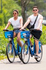 SOPHIE TURNER, PRIYANA CHOPRA with Jonas Brothers Riding CitiBikes Out in New York 07/05/2018