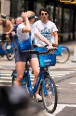 SOPHIE TURNER, PRIYANA CHOPRA with Jonas Brothers Riding CitiBikes Out in New York 07/05/2018