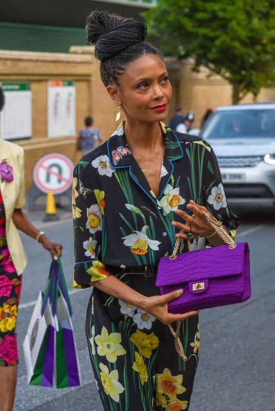 THANDIE NEWTON at Wimbledon Tennis Championships in London 07/14/2018