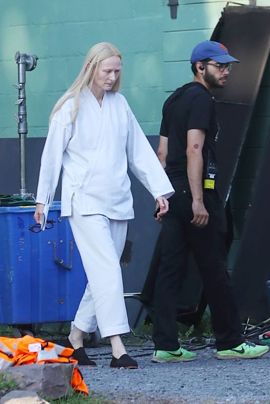TILDA SWINTON on the Set of The Dead Don’t Die in New York 07/26/2018