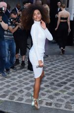 TINA KUNAKEY Arrives at Vogue Dinner Party in Paris 07/03/2018