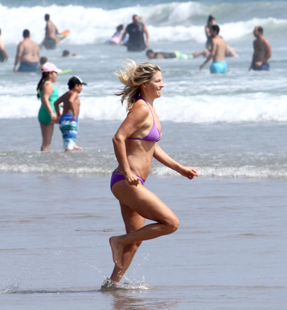 ALI LARTER in Bikini on the Beach in Malibu 08/14/2018.