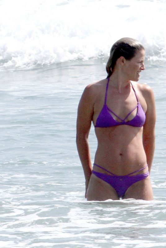 ALI LARTER in Bikini on the Beach in Malibu 08/14/2018