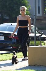BEBE REXHA Out with Her Dog in Los Angeles 08/08/2018