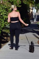 BEBE REXHA Out with Her Dog in Los Angeles 08/08/2018